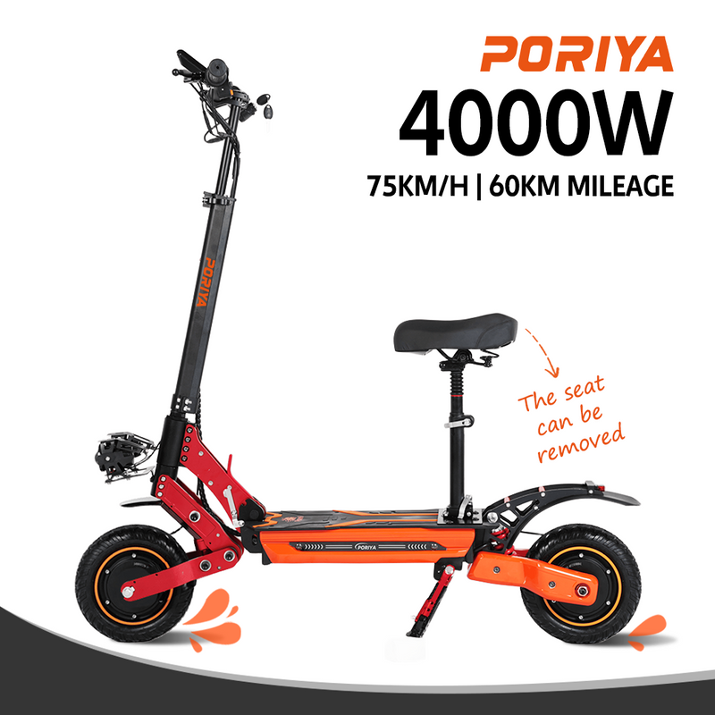 Load image into Gallery viewer, 4000W Dual Motor Electric Scooter 75KM/H 60KM Foldable Adult Off Road E-Bike