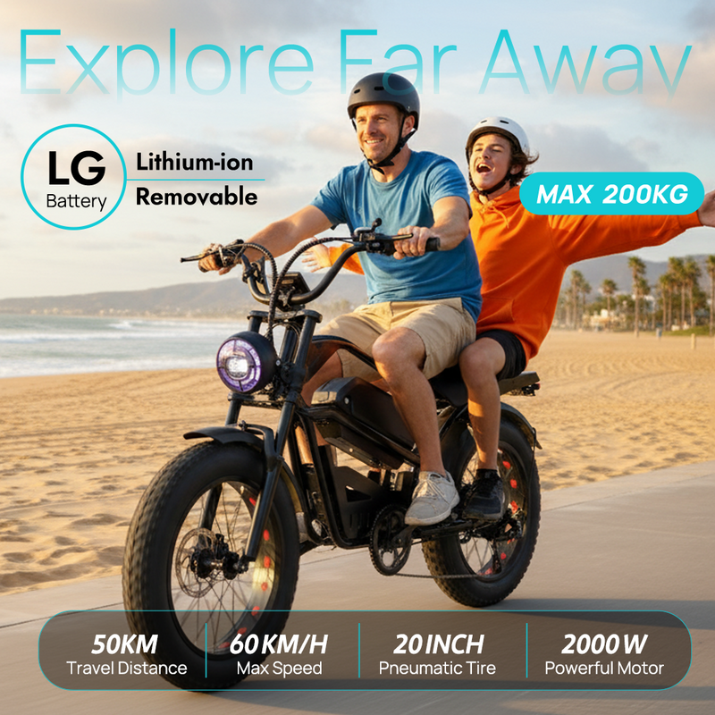 Load image into Gallery viewer, PORIYA Electric Bicycle Ebike 48V 2000W Mountain Bike 20" Fat Tire Shimano 7 Speed