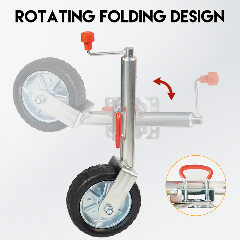 Load image into Gallery viewer, PORIYA 6'' 8'' 10" Jockey Wheel Swing Up Solid Wheel 1000kg Caravan Boat Trailer