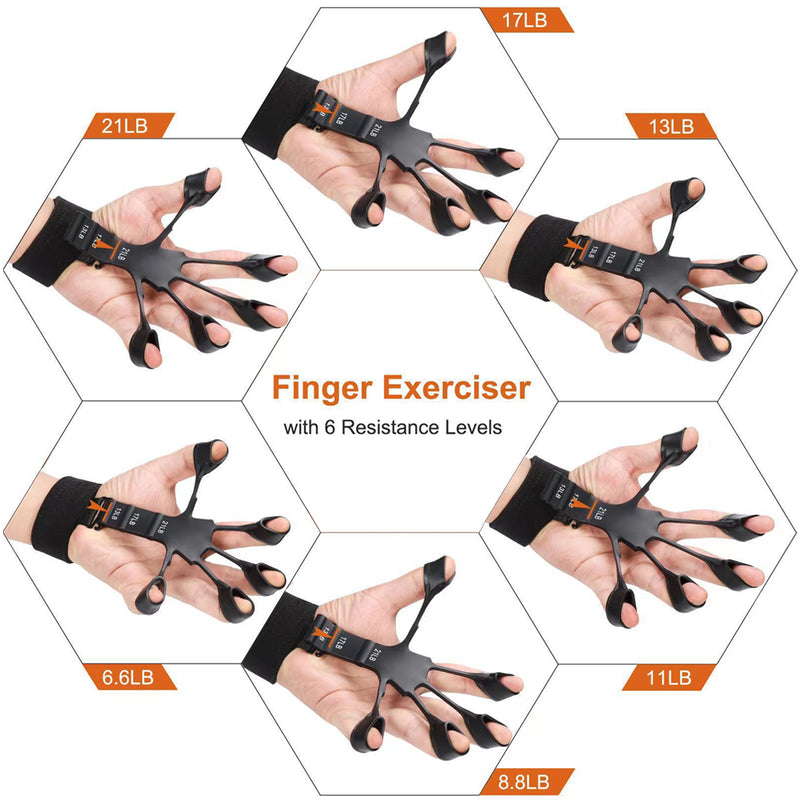 Load image into Gallery viewer, Adjustable Finger Exerciser Resistance Levels for Grip Strength Hand Therapy