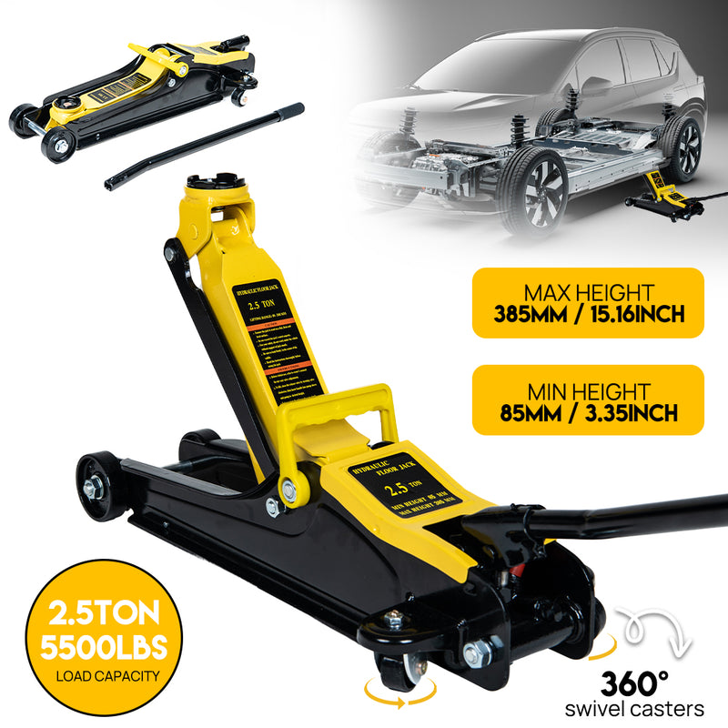 Load image into Gallery viewer, PORIYA Low Profile Floor Jack 2.5 Ton Heavy Steel Single Piston Hydraulic Pump