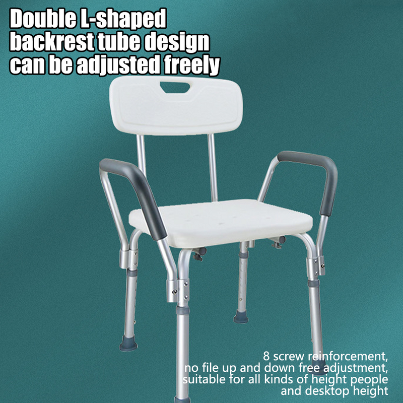 Load image into Gallery viewer, Adjustable Height Medical Shower Chair Bathtub Anti-slip Bench Bath Seat Stool
