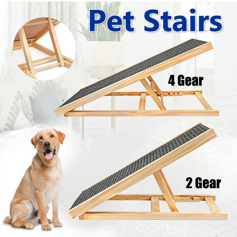 Load image into Gallery viewer, PORIYA Foldable Dog Pet Ramp Adjustable Height Dogs Stairs for Bed Sofa Car