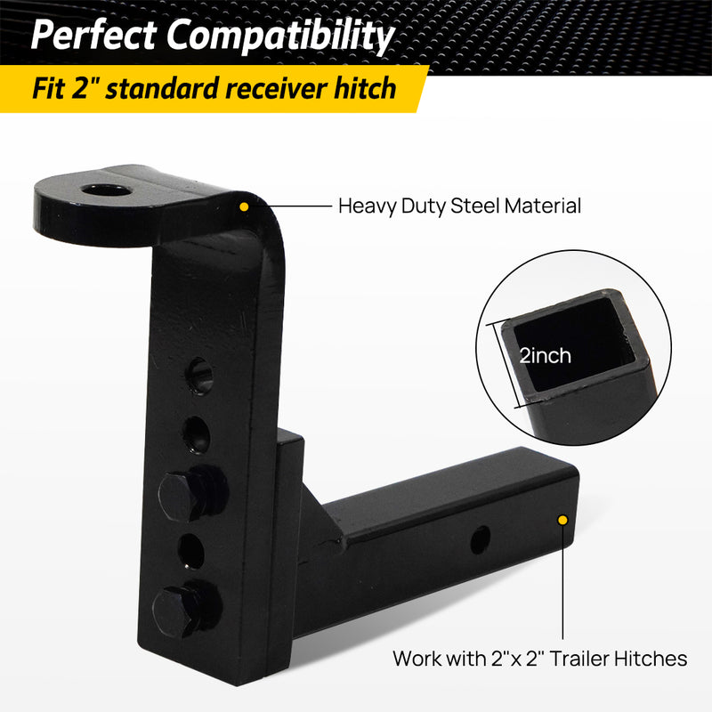 Load image into Gallery viewer, PORIYA 4500KG Adjustable Towbar Ball Mount 2" Hitch Towing Trailer Camper Bike Rack 4WD