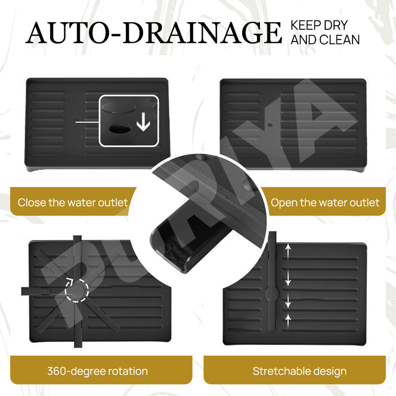Load image into Gallery viewer, PORIYA Large Capacity Dish Drainer Carbon Steel Dish Drying Rack Drainboard Dish Rack