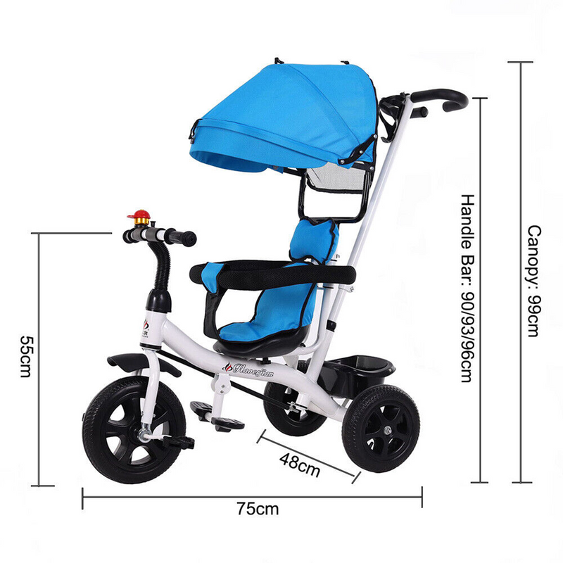 Load image into Gallery viewer, PORIYA 4 In 1 Tricycle Bike Trike Baby Prams Kids Stroller Toddler Ride-On Toy Gift