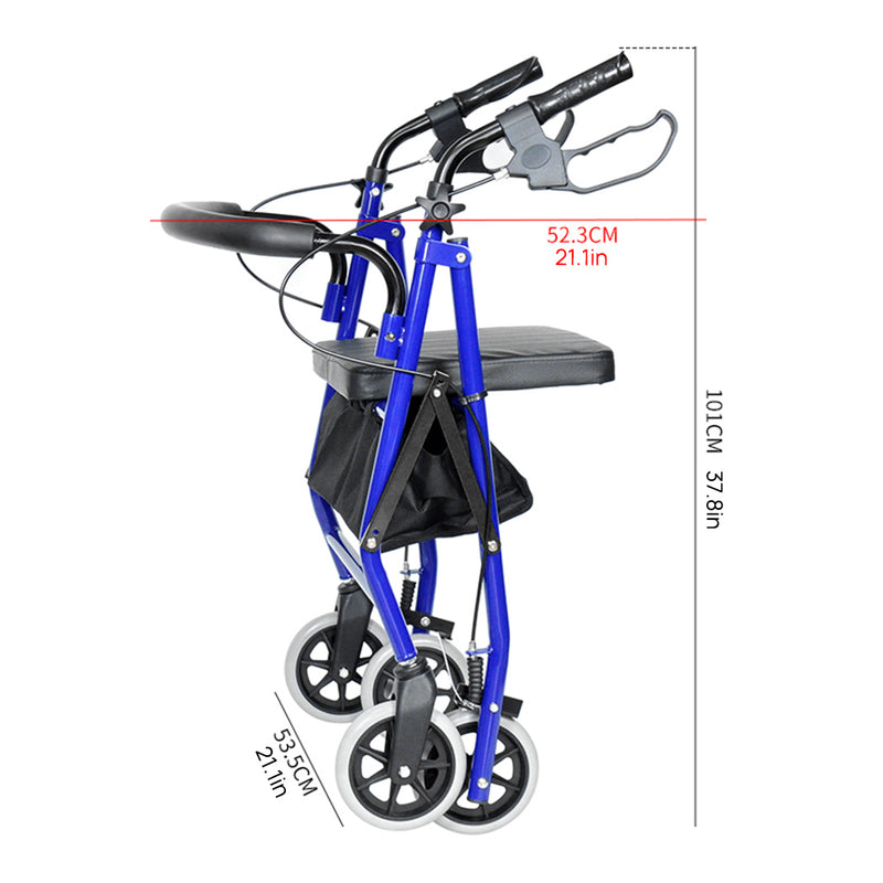 Load image into Gallery viewer, Classic Rollator Walker Lightweight Folding Mobility Walking Rollator Walker