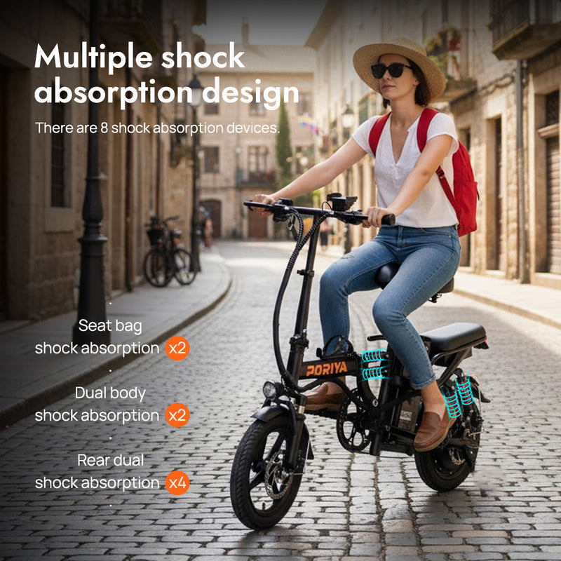 Load image into Gallery viewer, PORIYA Foldable Electric Bicycle 1000W 50KM/H Portable Commuter Travel Bicycle E Bike 48V