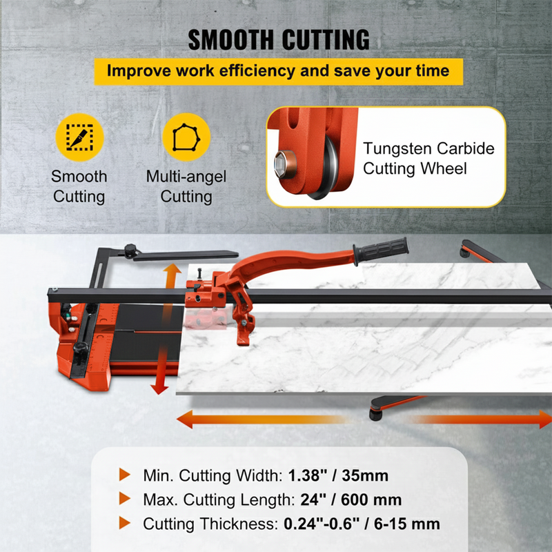 Load image into Gallery viewer, PORIYA Tile Cutter 600mm Cutting Tool w/ Laser Guide Single Rail Double Brackets