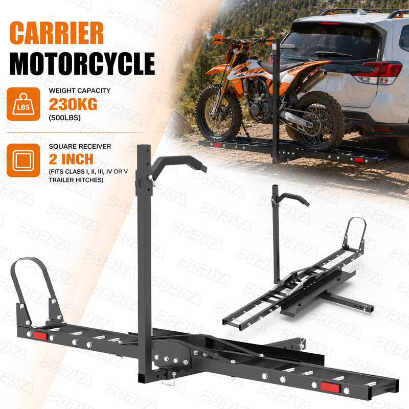 Load image into Gallery viewer, PORIYA Motorcycle Motorbike Carrier Rack 2" Towbar Arm Rack Dirt Bike Ramp Steel