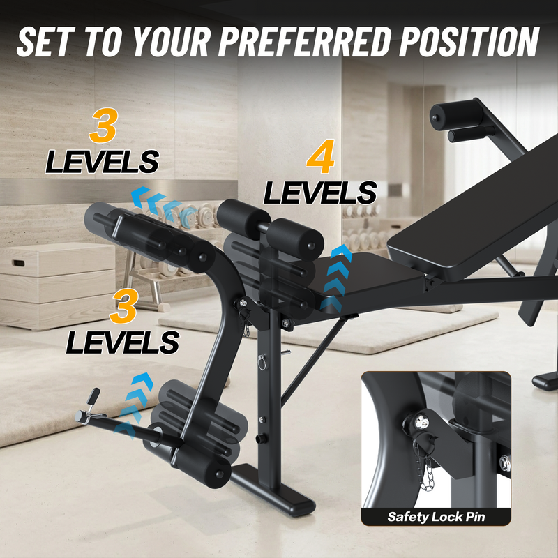 Load image into Gallery viewer, PORIYA Weight Bench Fitness Bench Adjustable Bench Press 8-In-1 Gym Equipment