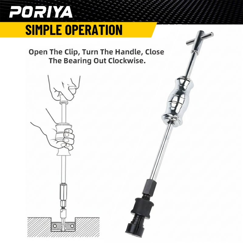 Load image into Gallery viewer, PORIYA 9pcs Inner Bearing Puller Set Slide Hammer Internal Blind Hole Remover Tool Kit