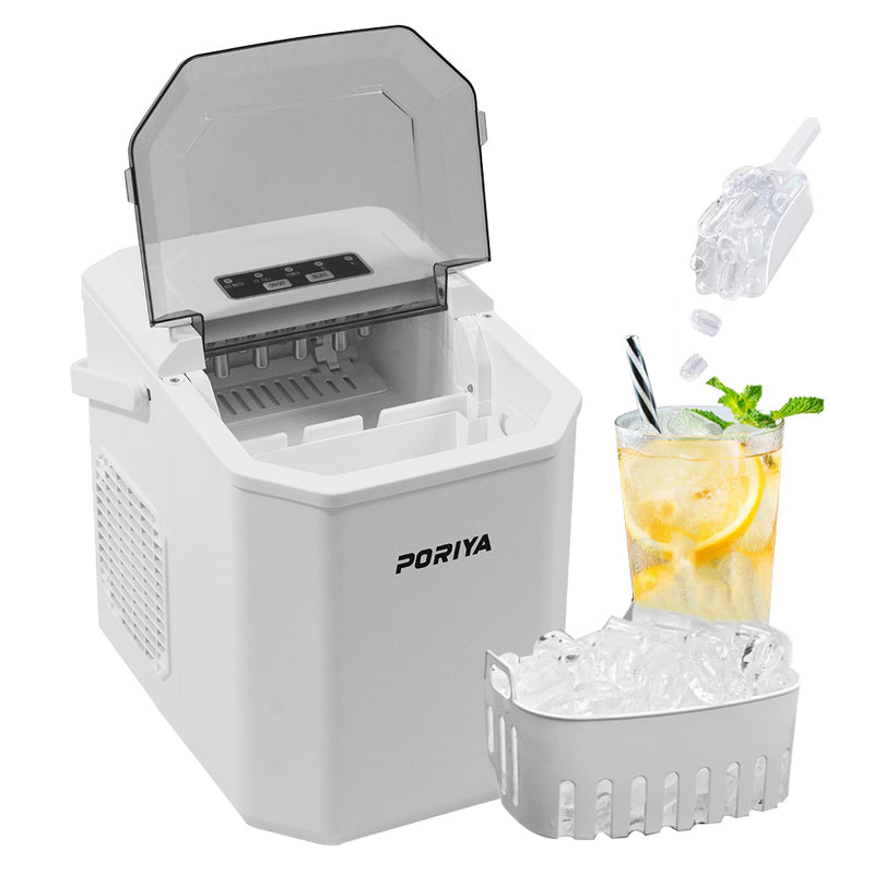 Load image into Gallery viewer, PORIYA Portable Ice Maker Machine Ice Cube Tray 12kg Bar Countertop Non-slip