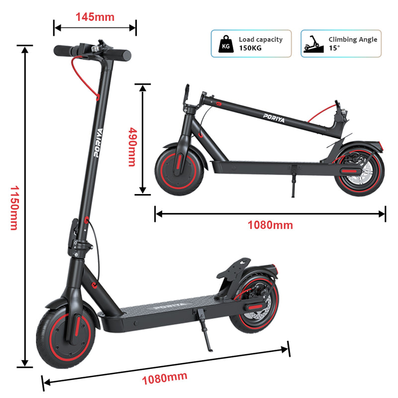 Load image into Gallery viewer, PORIYA Electric Scooter w/ Rear Wing 900W 40KM/H Adult Foldable Portable E-Bike W/App