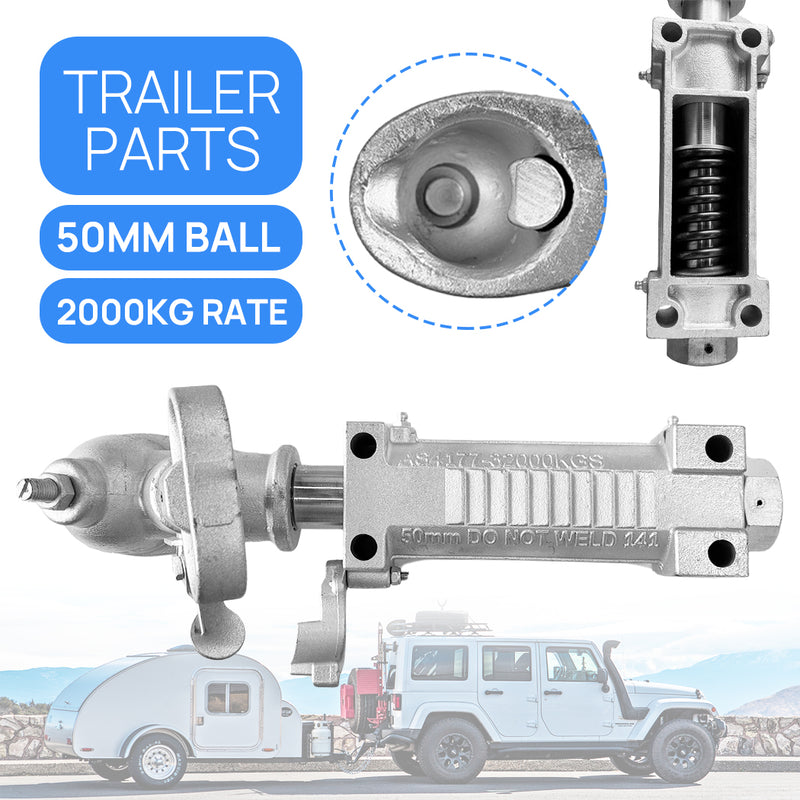 Load image into Gallery viewer, PORIYA Trailer Coupling Hitch Override Zinc Finish Mechanical 2T 50mm Mechanical