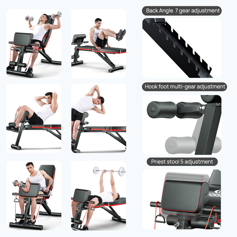 Load image into Gallery viewer, ADKING Weight Bench Fitness Bench Press Squat Rack Adjustable Home Gym Equip