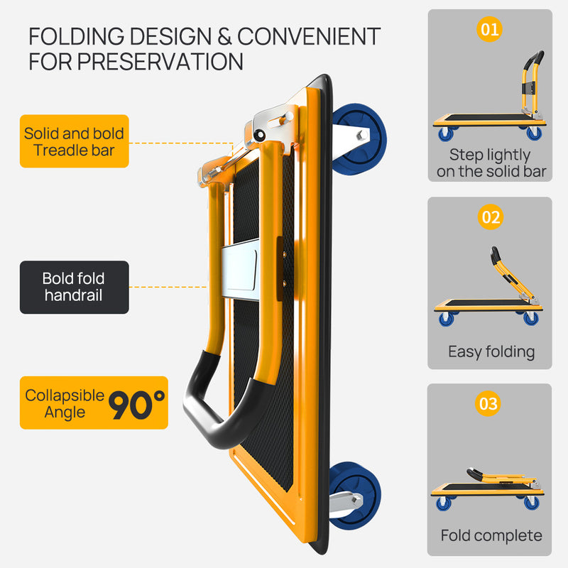 Load image into Gallery viewer, PORIYA 150KG Folding Platform Trolley Hand Cart Heavy Duty Hand Truck Foldable Dolly