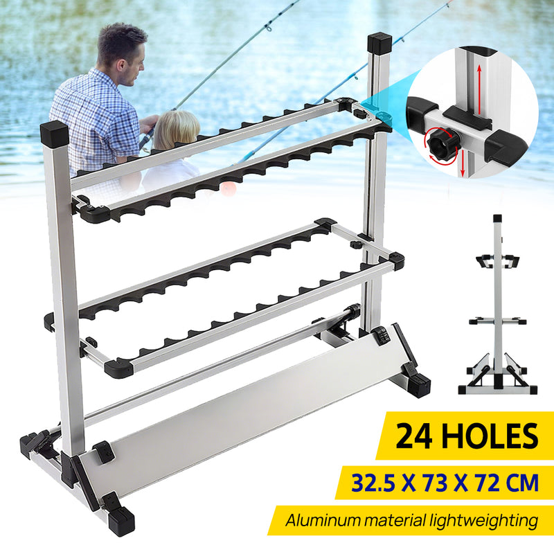 Load image into Gallery viewer, PORIYA 24 Fishing Rod Holder Storage Rack Fishing Pole Stand Garage Organizer Holds