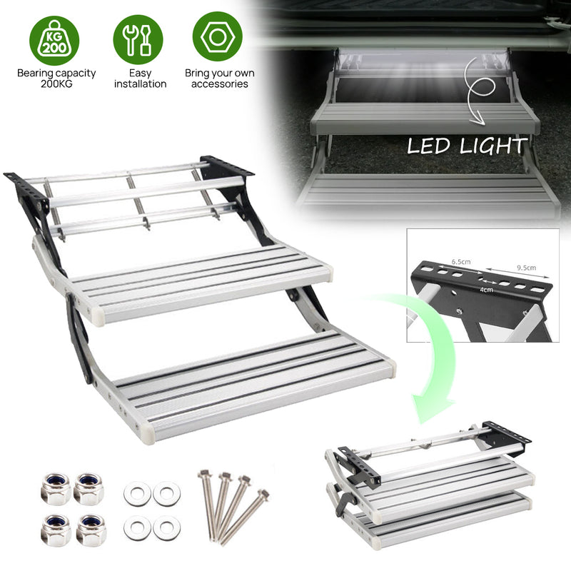 Load image into Gallery viewer, PORIYA Caravan Step Aluminium Pull Out Folding Caravan Step Camper Trailer Motorhome RV