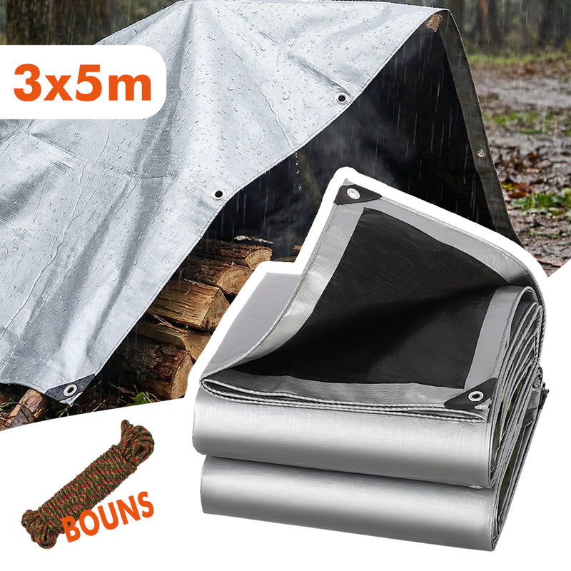 Load image into Gallery viewer, PORIYA Heavy Duty Poly Tarp Waterproof Tarpaulin Outdoor Camping Cover 180gsm Poly Tarp