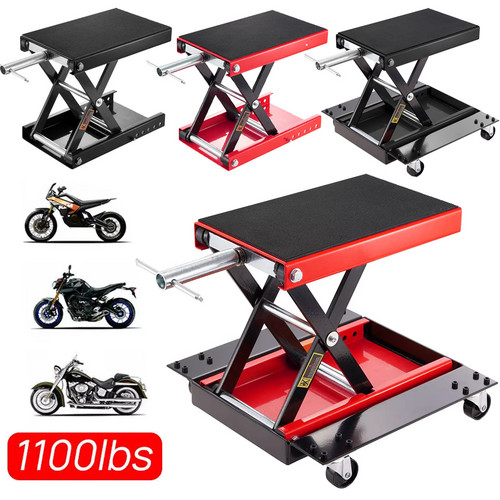 Load image into Gallery viewer, PORIYA 1100lb Motorcycle Scissor Lift Stand 500KG Motorbike Lift Working Bench ATV Jack