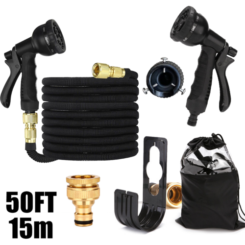 Load image into Gallery viewer, 25-100FT Flexible Expandable Garden Water Hose Pipe Car Wash W/ Spray Nozzle Gun
