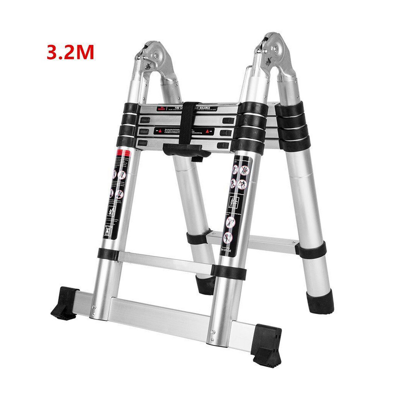 Load image into Gallery viewer, PORIYA 3.2/3.8/4.4/5M Telescopic Aluminium Ladder Extension Extendable Step Folding
