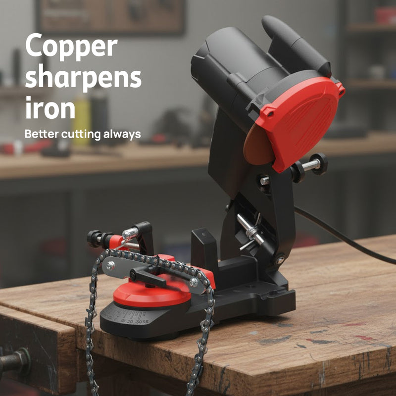 Load image into Gallery viewer, PORIYA Chainsaw Sharpener Electric Chain Blade Sharpening Saw Grinder Bench Tool