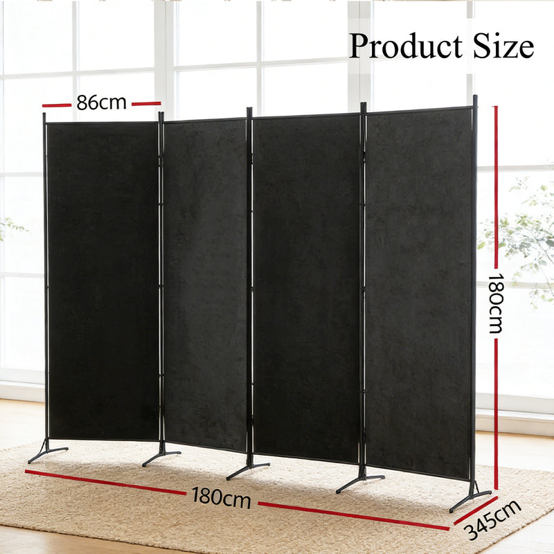 Load image into Gallery viewer, PORIYA 3/4 Panel Room Divider Privacy Screen Folding Steel Frame Fabric Partition Stand