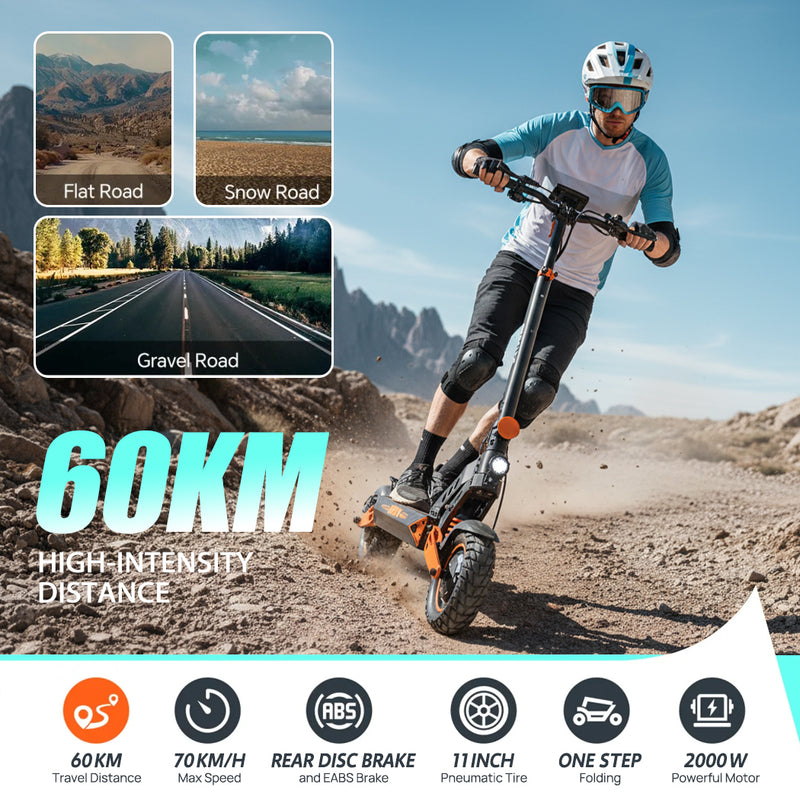 Load image into Gallery viewer, PORIYA Electric Scooter 2000W 70KM/H 60KM Foldable Portable Adult Off Road E-Bike