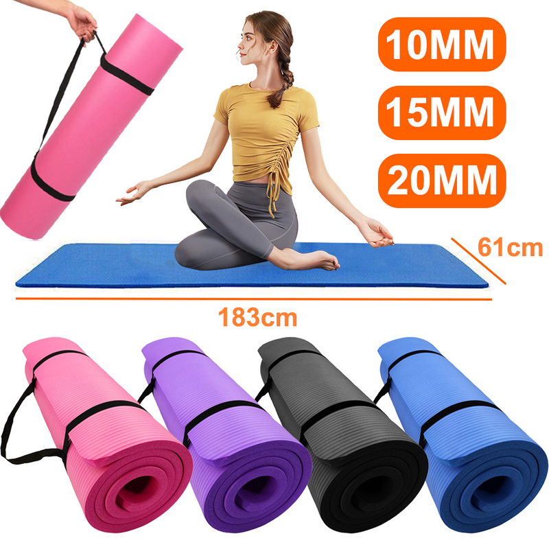 Load image into Gallery viewer, 10/15/20MM Thick Yoga Mat Pad NBR Nonslip Exercise Fitness Pilate Gym Durable