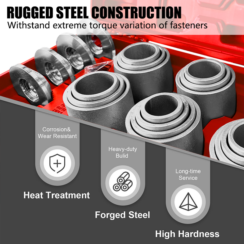 Load image into Gallery viewer, PORIYA 28 pcs Bush Removal Kit Bush Bearing Seals Press Pull Sleeve Tool Kit Set