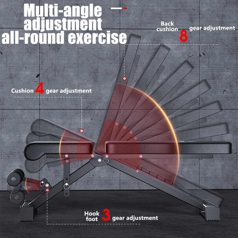 Load image into Gallery viewer, Adjustable Weight Abdominal Bench Sit-Up Back Support Fitness Flat Gym Exercise