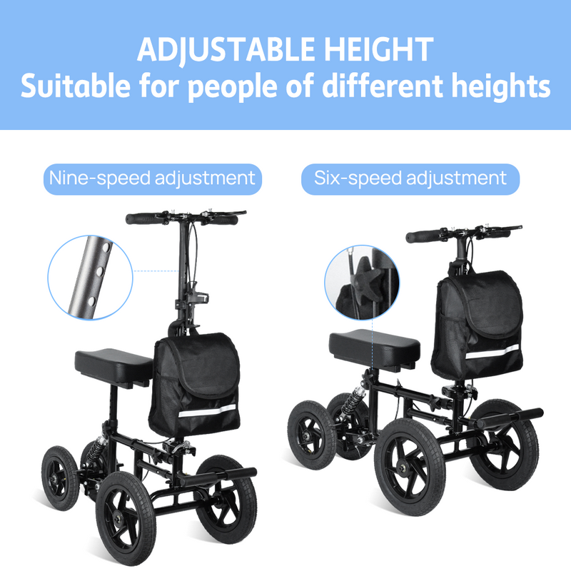 Load image into Gallery viewer, PORIYA Foldable Knee Walker Scooter Mobility Alternative Crutches Wheelchair w/ Basket