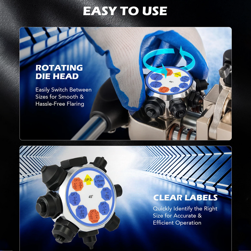 Load image into Gallery viewer, PORIYA Brake Line Flaring Tool 45°&37° Single Bubble Double Flare 3/16"~3/8" Tubes