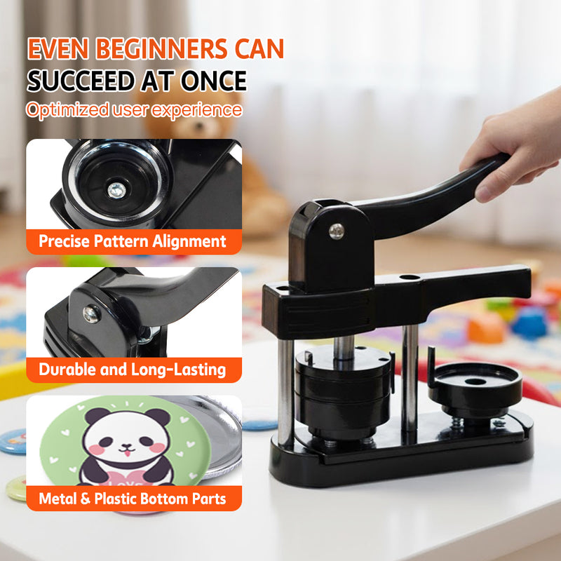 Load image into Gallery viewer, PORIYA 3-in-1 Button Maker Machine 25/32/58mm Pin Badge Maker 300 Button Parts