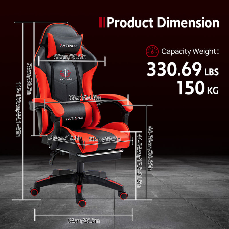 Load image into Gallery viewer, PORIYA Ergonomic Gaming Chair PU Home Office Reclining Computer Chair w/Footrest