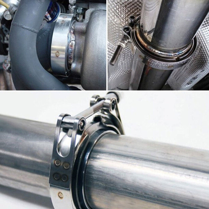 Load image into Gallery viewer, PORIYA 2.5" 64mm V-Band Vband Clamp Stainless Steel Flange Exhaust PipeTailpipe