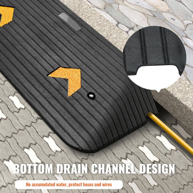 Load image into Gallery viewer, PORIYA Rubber Curb Ramp 90.2x45.7x7.6cm Heavy Duty Kerb Driveway Threshold Ramp 15 Ton