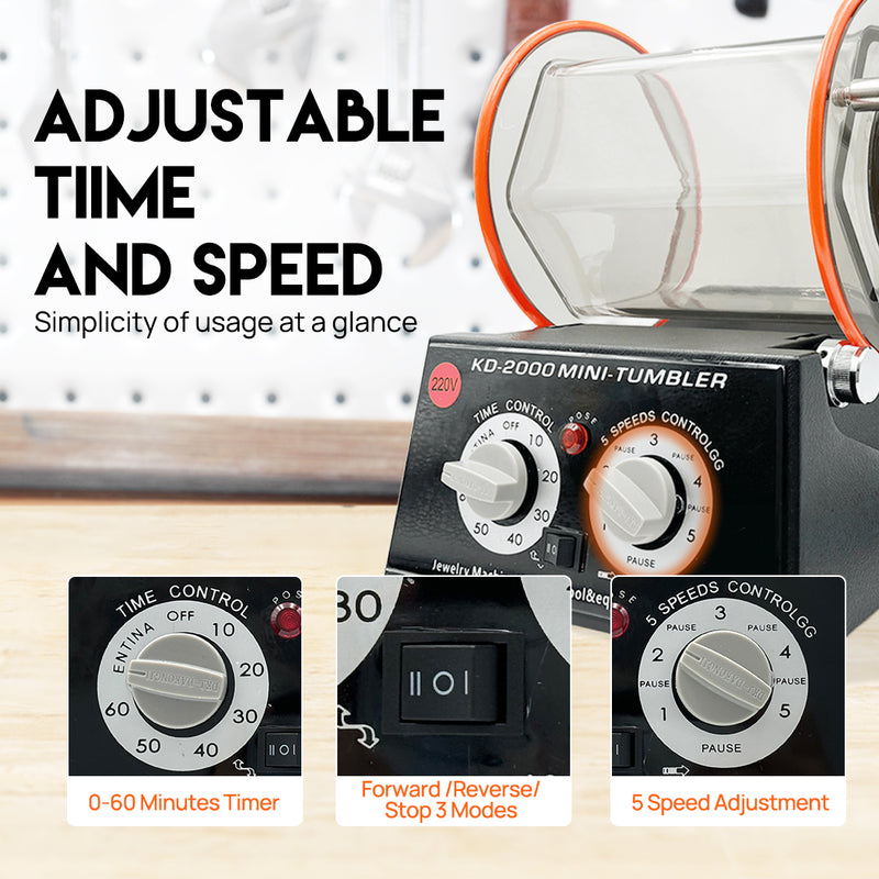 Load image into Gallery viewer, PORIYA 3/5KG Jewelry Surface Polisher Rotary Polisher Gem DIY Tumbler Finish Machine