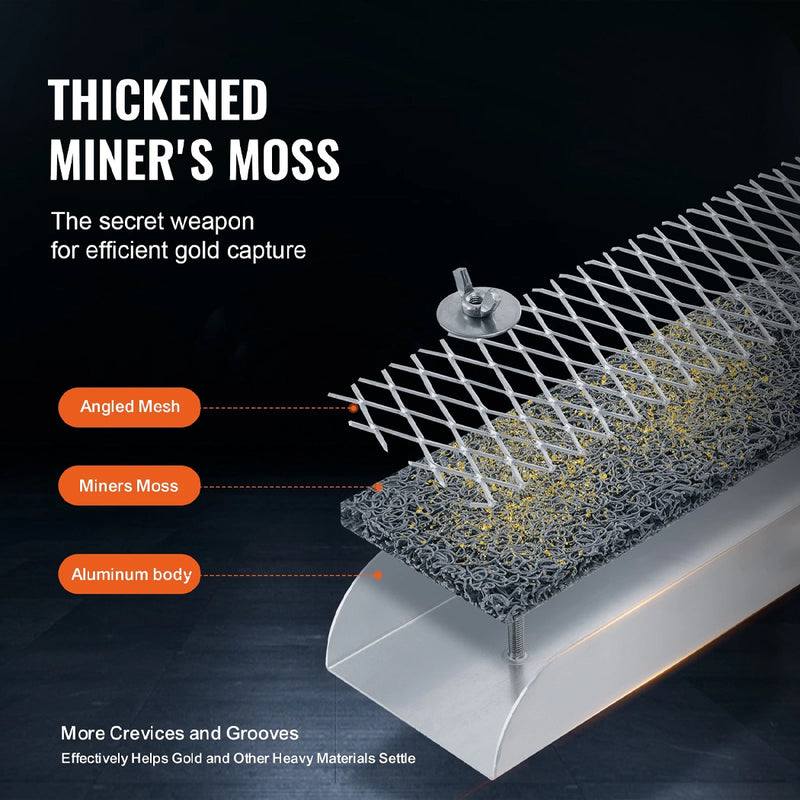 Load image into Gallery viewer, PORIYA Gold Panning Kit With Sluice Box 12" Aluminum Gold Mining Equipment 16 PC