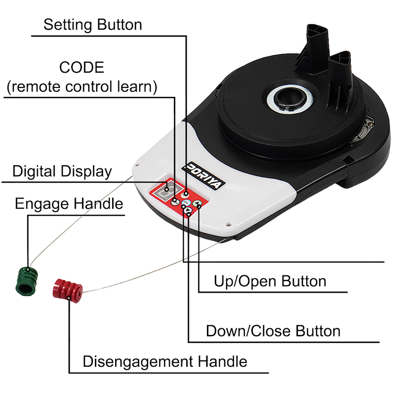 Load image into Gallery viewer, PORIYA Automatic Roller Door Opener 1200N Motor Garage Door Roller w/ Remote Control