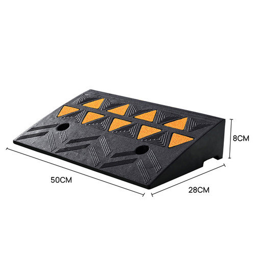 Load image into Gallery viewer, PORIYA Heavy Duty Rubber Curb Ramp Driveway Ramp for Curb 50x28x8cm 15 tons Capacity