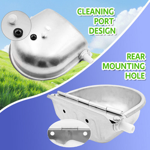 Load image into Gallery viewer, PORIYA Stainless Pipe Water Trough Bowl Auto Drinking For Dog Horse Chicken Auto Fill