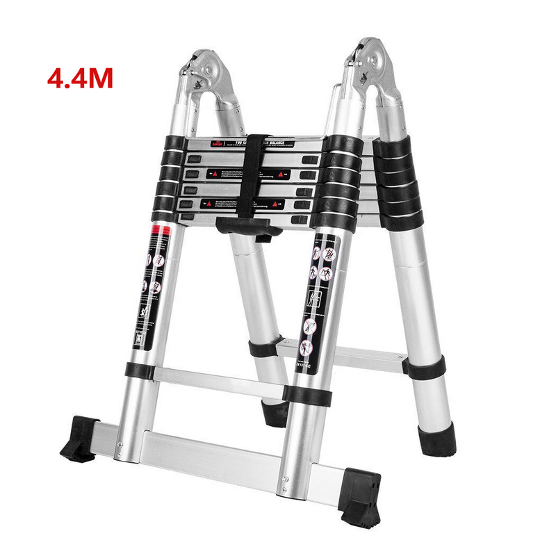 Load image into Gallery viewer, PORIYA 3.2/3.8/4.4/5M Telescopic Aluminium Ladder Extension Extendable Step Folding