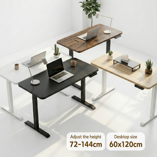 Load image into Gallery viewer, PORIYA Electric Standing Desk Height Adjustable Motorised Home Office Stand Table 1.2M