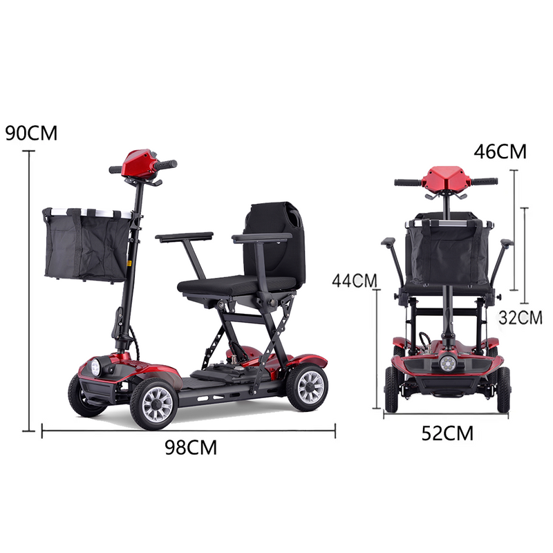 Load image into Gallery viewer, Portable Electric Mobility Scooter Motorised 4 Wheel Folding Scooter 35KM Range