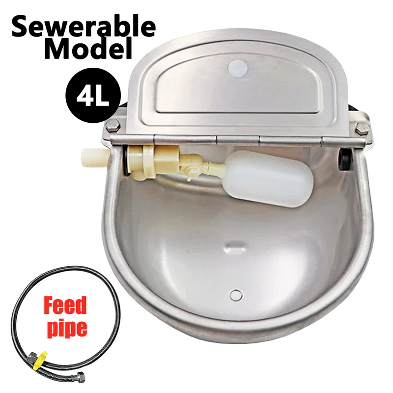 Load image into Gallery viewer, PORIYA Stainless Pipe Water Trough Bowl Auto Drinking For Dog Horse Chicken Auto Fill