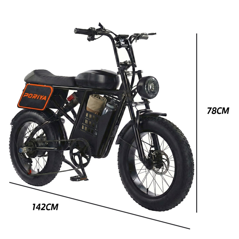 Load image into Gallery viewer, PORIYA 2000W 80KM 60KM/H Electric Bike Mountain Bicycle E-Bike 20“ off Road Traveling