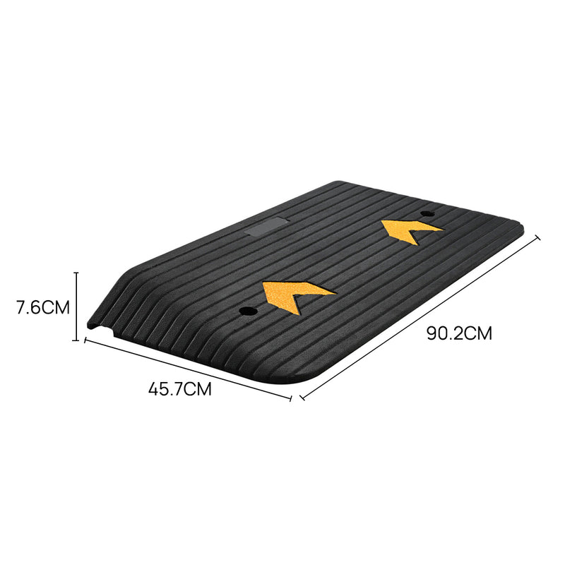 Load image into Gallery viewer, PORIYA Rubber Curb Ramp 90.2x45.7x7.6cm Heavy Duty Kerb Driveway Threshold Ramp 15 Ton